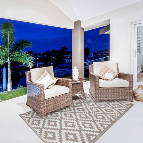 Image of Nirvana Taupe & White Indoor-Outdoor Reversible Rug cvsonia 