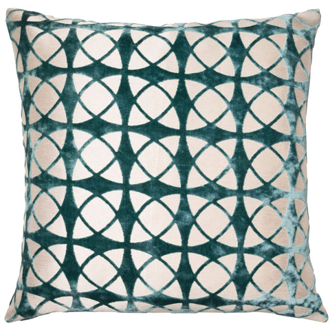 Malini Large Spiral Teal Cushion