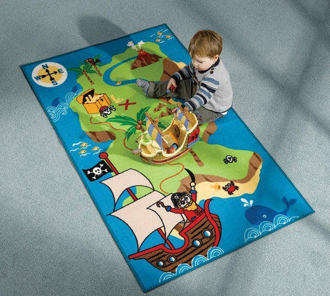 Image of Pirate Map Kids Rug RUGSANDROOMS 
