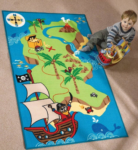 Image of Pirate Map Kids Rug RUGSANDROOMS 