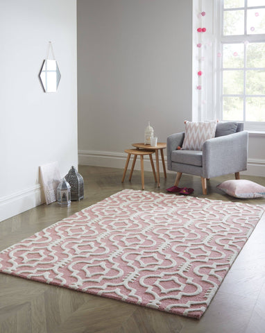 Laila Pink Area Rug RUGSANDROOMS 