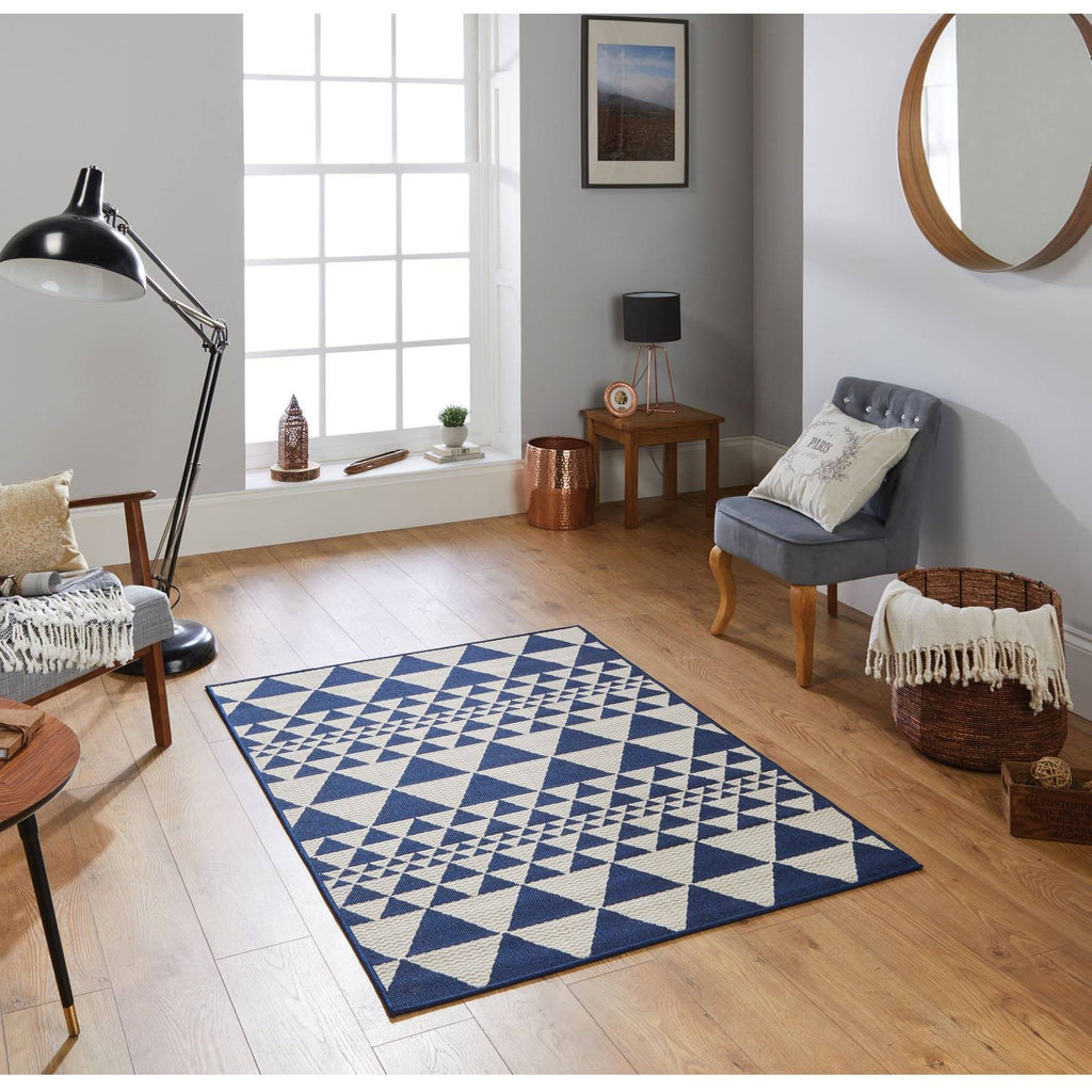 Mona Prism Blue Area Rug RUGSANDROOMS 