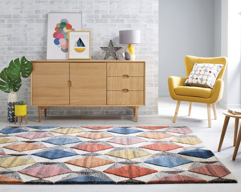 Image of Mulberry Bright Geometric Area Rug