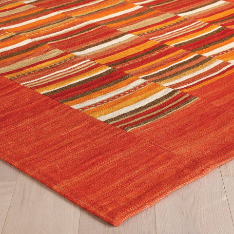 Image of Nava Red Stripe Area Rug RUGSANDROOMS 