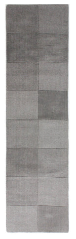 Image of Wool Squares Light Grey Area Rug RUGSANDROOMS 