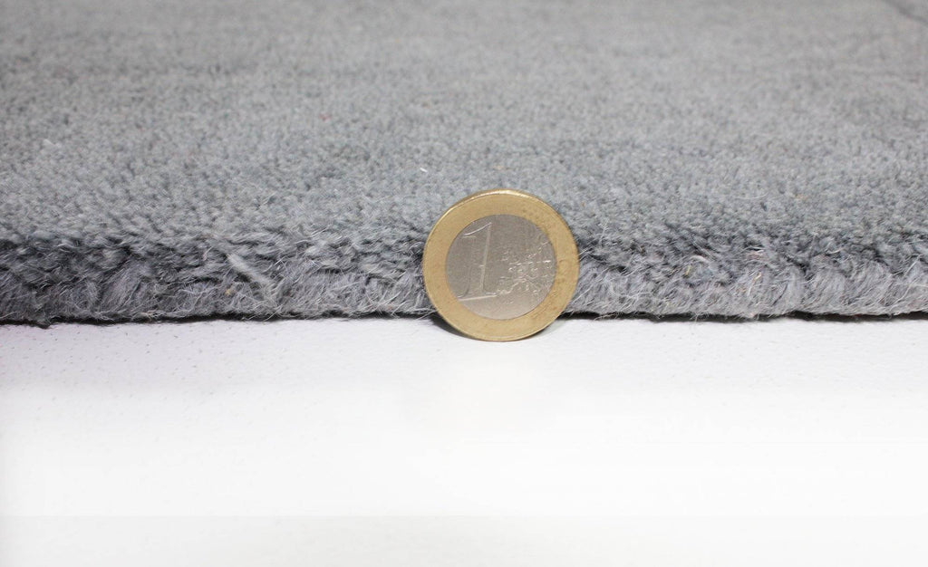 Wool Squares Light Grey Area Rug RUGSANDROOMS 