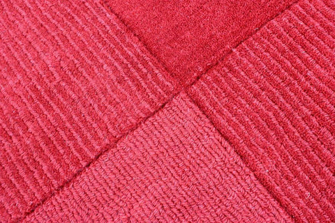 Image of Wool Squares Red Area Rug RUGSANDROOMS 