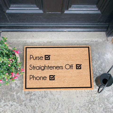 Purse, Straighteners , Phone Doormat RUGSANDROOMS 