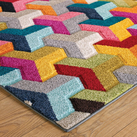 Image of Mason Multi-coloured Area Rug RUGSANDROOMS 
