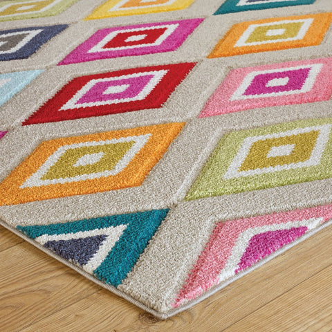Image of Bay Multi-coloured Area Rug RUGSANDROOMS 