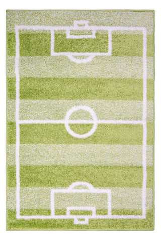Image of Kid's Football Pitch Green Area Rug RUGSANDROOMS 