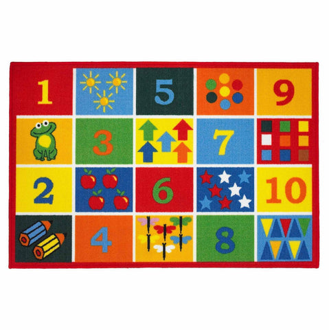 Multi-Coloured Numbers Kids Rug RUGSANDROOMS 