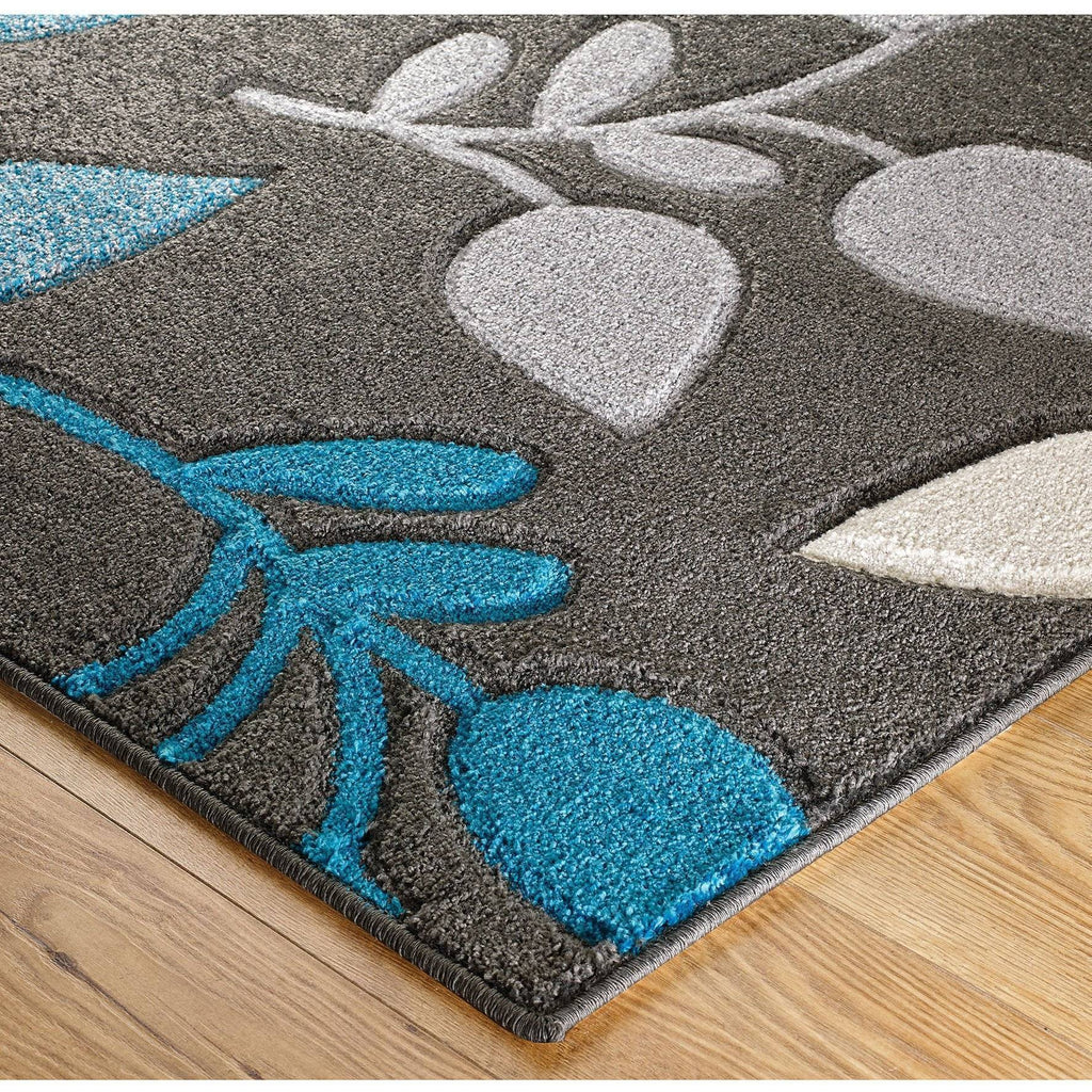 Port Blue/Grey Area Rug RUGSANDROOMS 