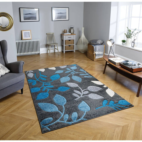 Image of Port Blue/Grey Area Rug RUGSANDROOMS 