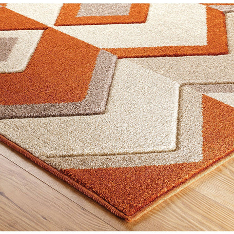 Image of Ethnic Red/Beige Area Rug RUGSANDROOMS 