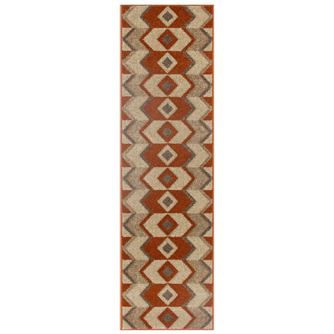 Image of Ethnic Red/Beige Area Rug RUGSANDROOMS 