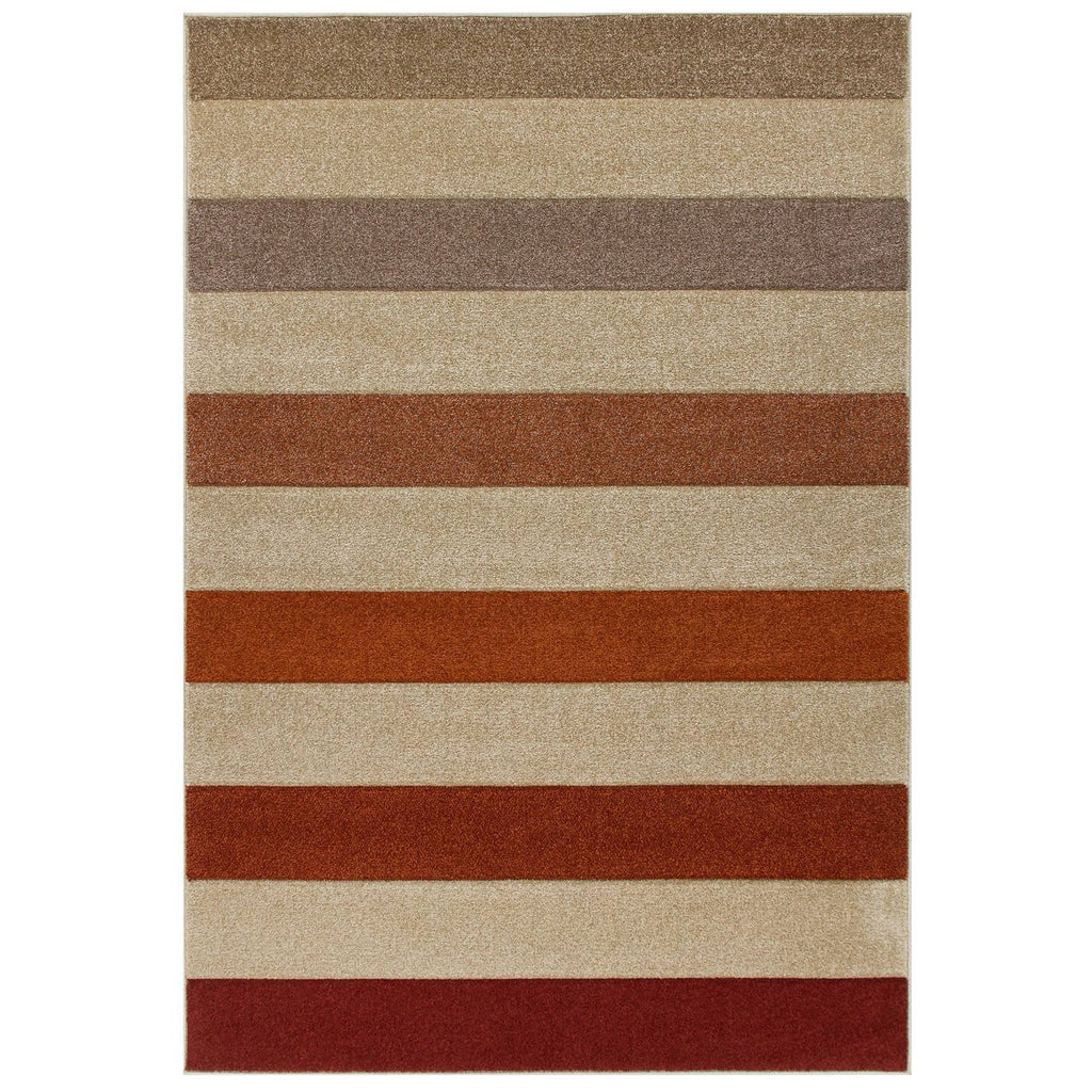 Portland Striped Cream/Beige Area Rug RUGSANDROOMS 