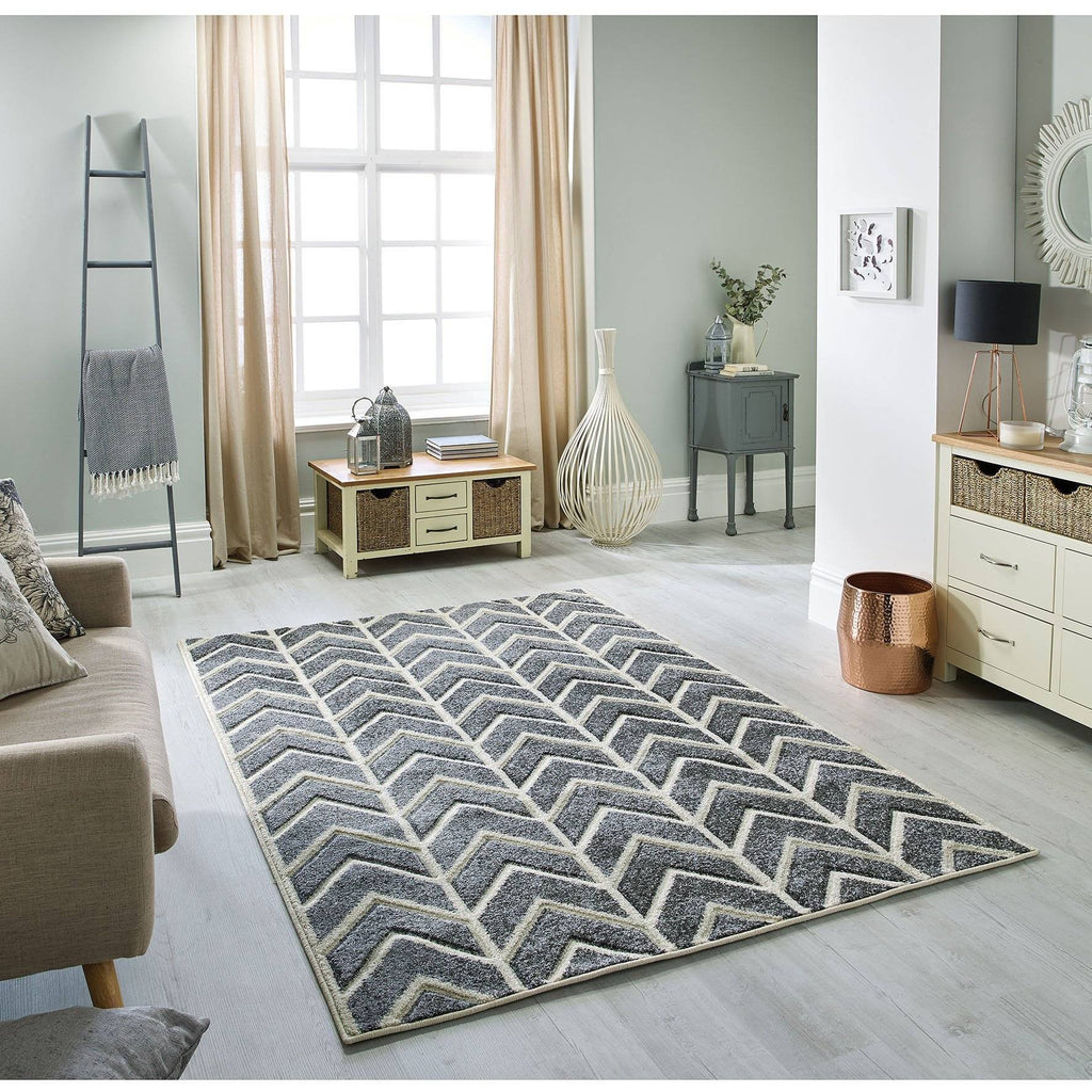 Valentina Grey Area Rug RUGSANDROOMS 