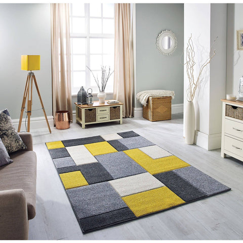Image of Beige Grey/Yellow Area Rug RUGSANDROOMS 