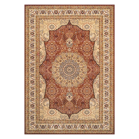 Classic Royal Beige/Red Area Rug RUGSANDROOMS 