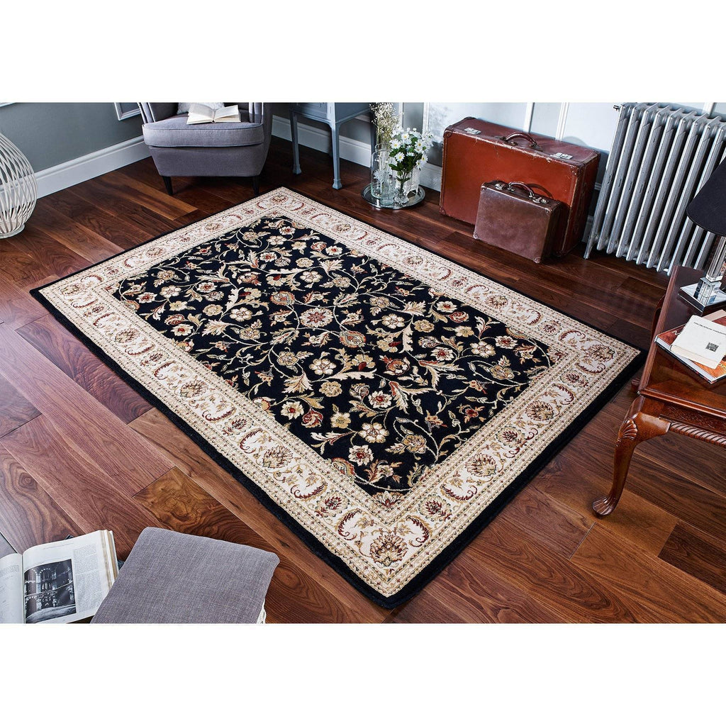 Traditional Black Area Rug RUGSANDROOMS 