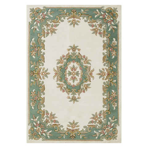 Image of Royal Cream Green Area Rug RUGSANDROOMS 