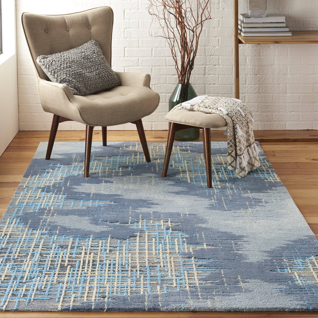 Angela Blue/Beige Area Rug RUGSANDROOMS 