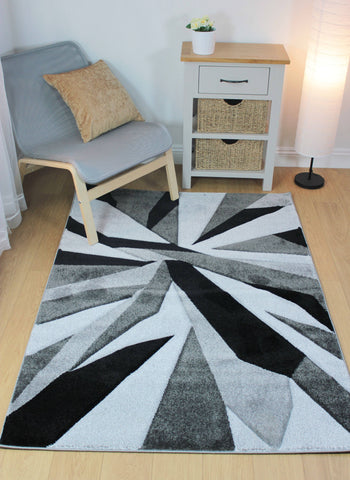 Image of Shatter Black/Grey Area Rug RUGSANDROOMS 