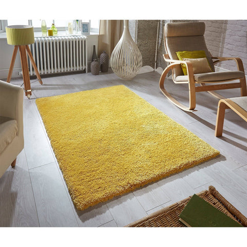 Image of Soft Shaggy Mustard Area Rug RUGSANDROOMS 