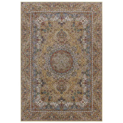 Image of Tabriz Beige/Cream Area Rug RUGSANDROOMS 