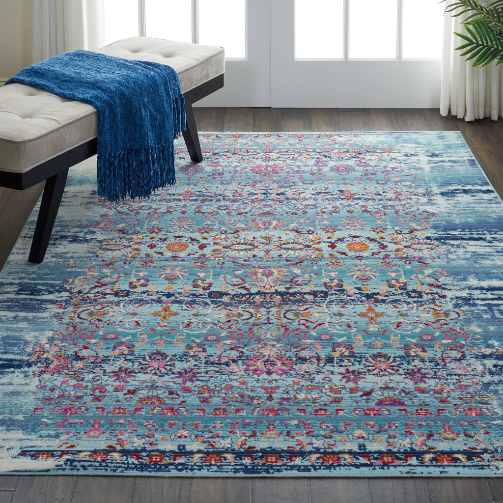 Kashan Blue Area Rug RUGSANDROOMS 