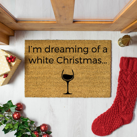 I'm dreaming of a White Wine Christmas Doormat