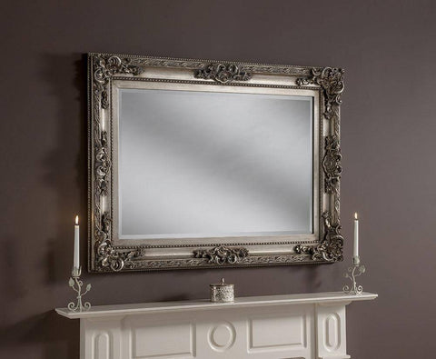 Silver Wall Accent Mirror RUGSANDROOMS 