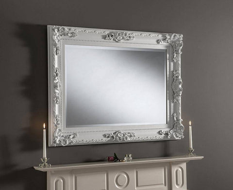 Image of Traditional White Wall Mirror RUGSANDROOMS 