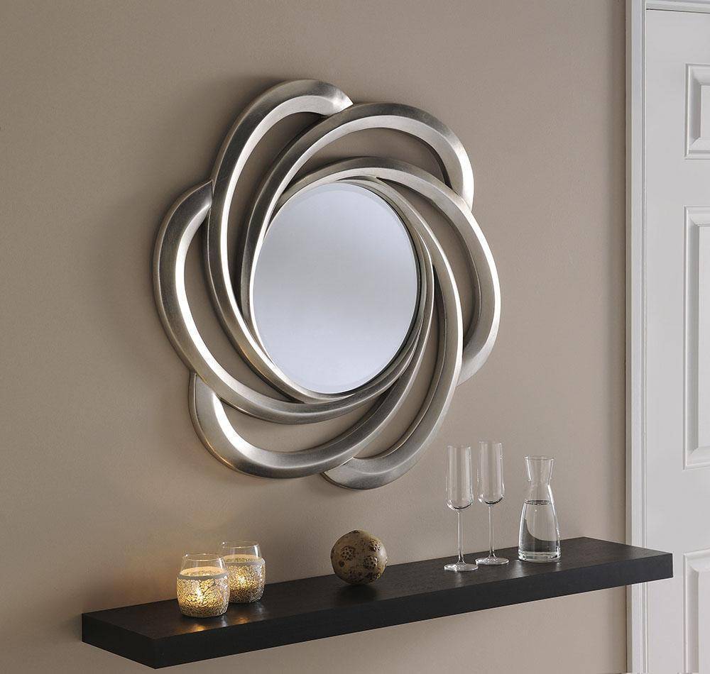 Vedi Flower Silver Accent Mirror RUGSANDROOMS 