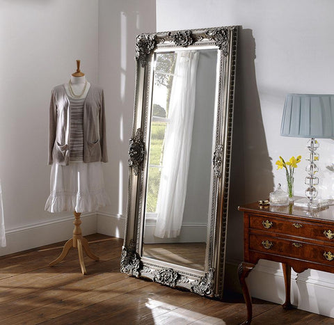 Rustic Silver Accent Mirror RUGSANDROOMS 