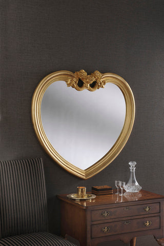 Gold Heart Mirror