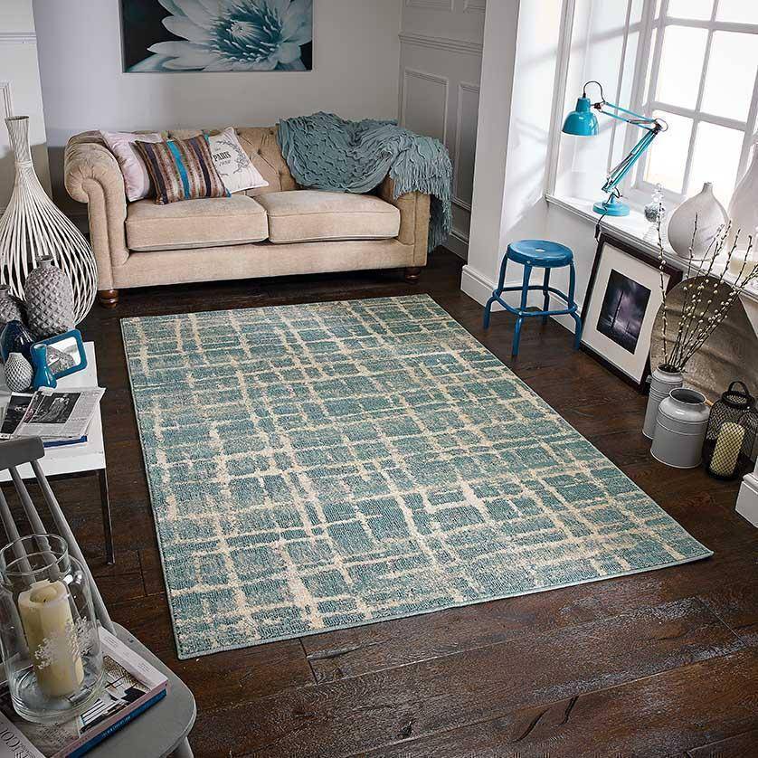 Abstract Blue Area Rug RUGSANDROOMS 