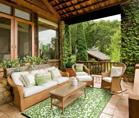 Image of Gala Herbal Garden & Ivory Indoor-Outdoor Reversible Rug cvsonia 