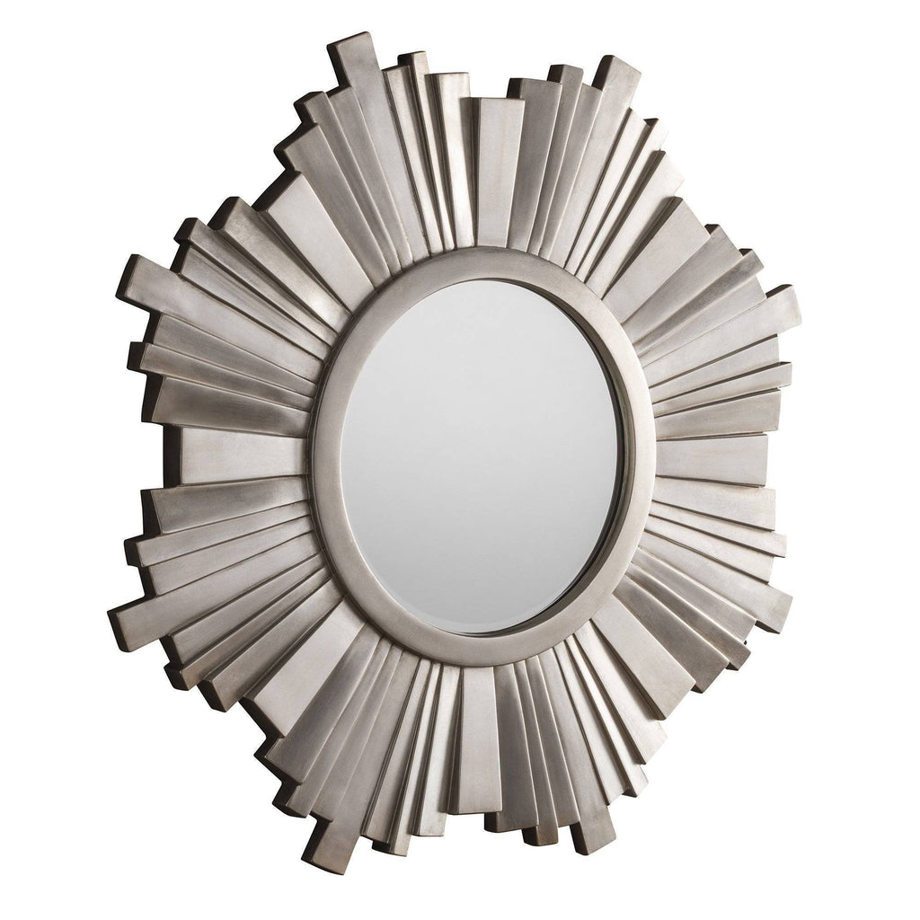 Florence Circular Silver Mirror gagandeepstore 