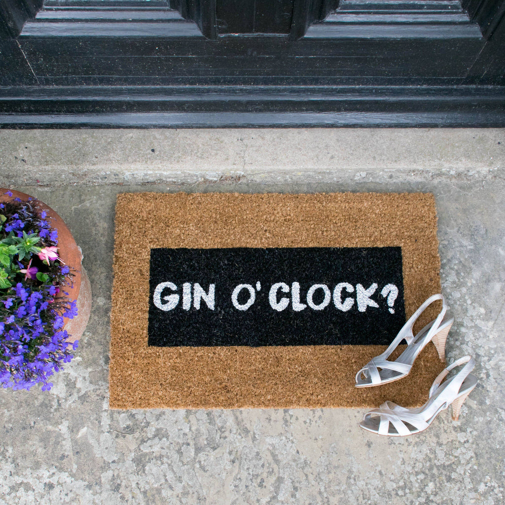 Gin O'Clock Glitter Doormat RUGSANDROOMS 