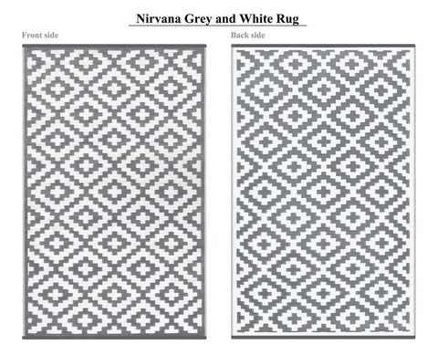 Image of Nirvana Grey & White Indoor-Outdoor Reversible Rug cvsonia 