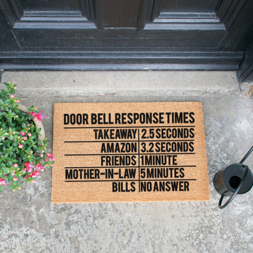 Door Bell Response Times Doormat RUGSANDROOMS 