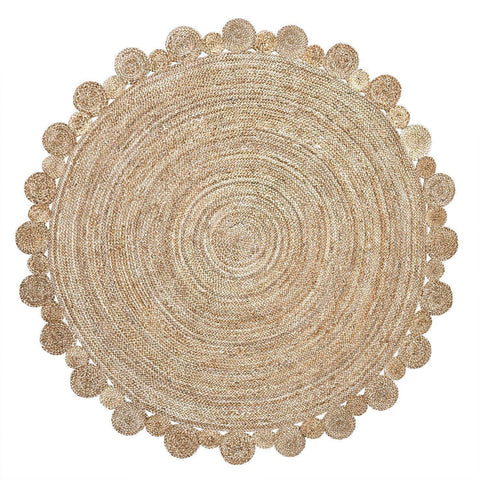 Artisan Handmade Round Jute Rug , Natural cvsonia 