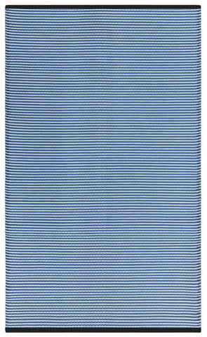 Image of Multi Blue Stripes Indoor-Outdoor Reversible Rug cvsonia 