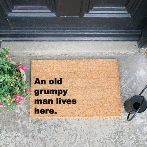 Grumpy Man Lives Here Doormat RUGSANDROOMS 