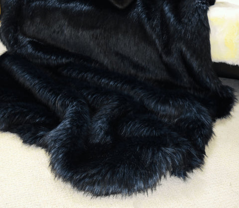 Silver Back Faux Fur Throw RUGSANDROOMS 