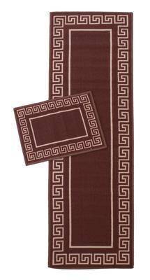 Greek Bordered Terracotta Runner RUGSANDROOMS 