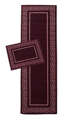 Greek Bordered Maroon Runner RUGSANDROOMS 