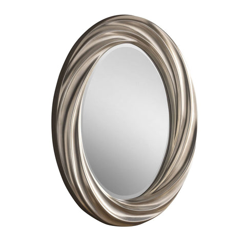 Oval Silver Wall Accent Mirror RUGSANDROOMS 